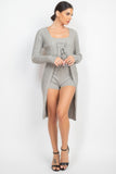 Longline Self-tie Cardigan Sweater