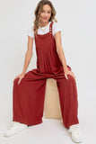 Adjustable Strap Overall Wide Leg Jumpsuit