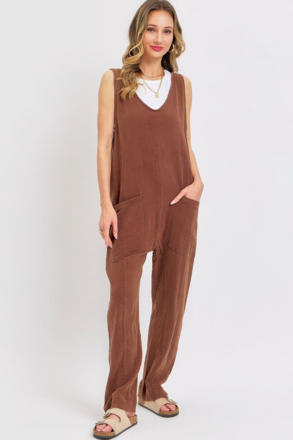 Mineral Washed Summer Jumpsuit-Product Type | Naughty Smile Fashion