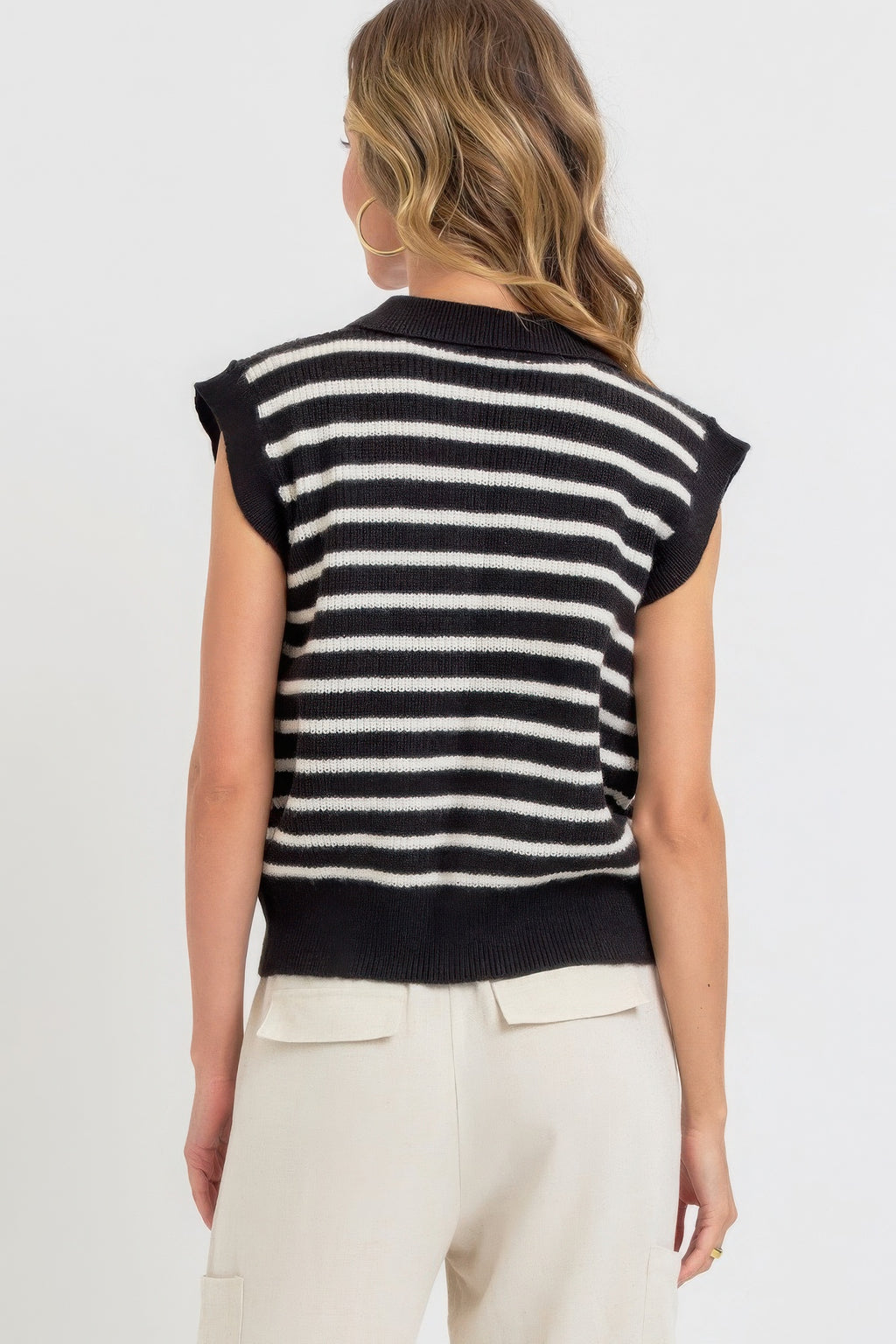 Flower Patch Stripe Knit Top-Product Type | Naughty Smile Fashion