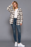 Plaid Print Hoodie Fleece Jacket