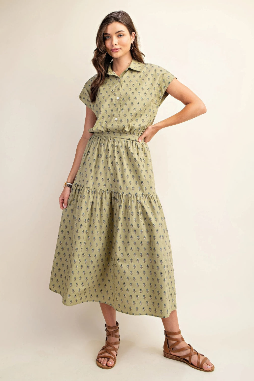 Printed drop shoulder cropped shirt-Product Type | Naughty Smile Fashion