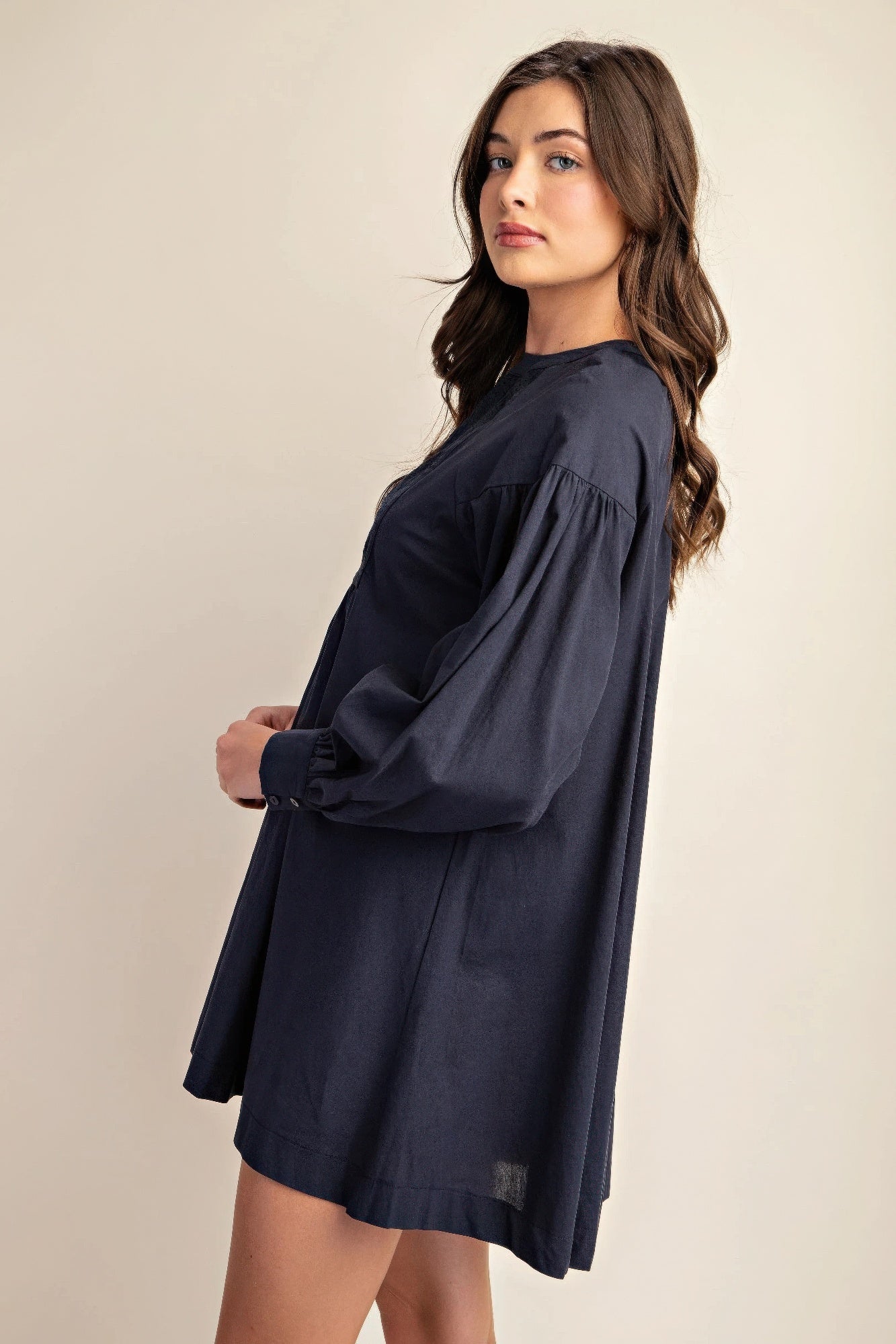 Long sleeve mini dress with lace detail-Product Type | Naughty Smile Fashion