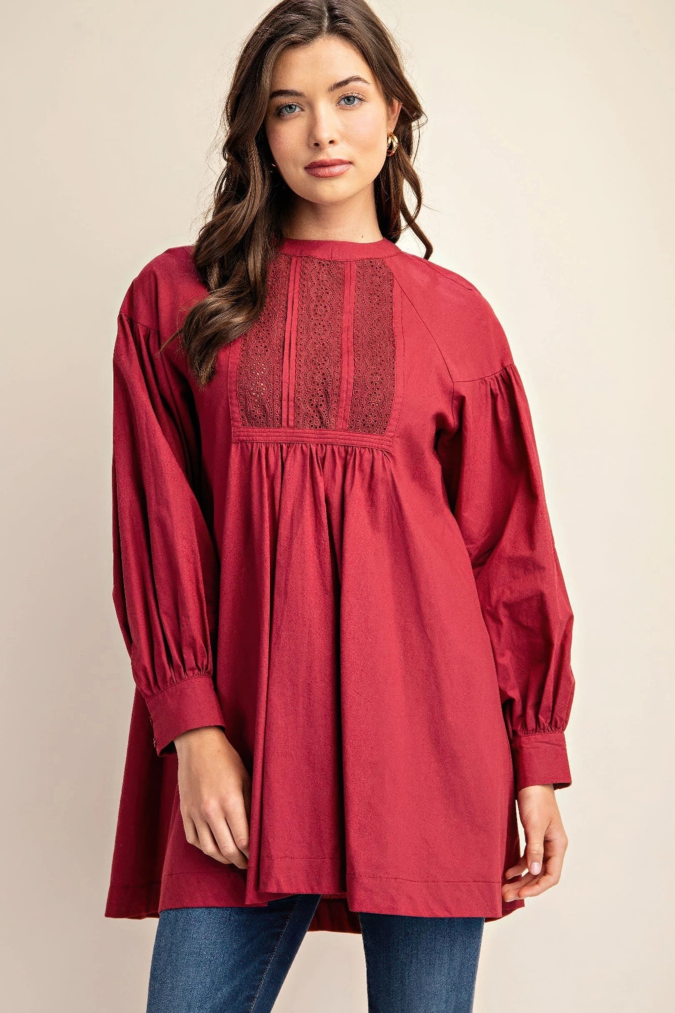 Long sleeve mini dress with lace detail-Product Type | Naughty Smile Fashion