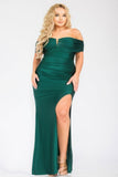 Plus off shoulder party maxi dress