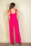 Notched neck cami jumpsuit