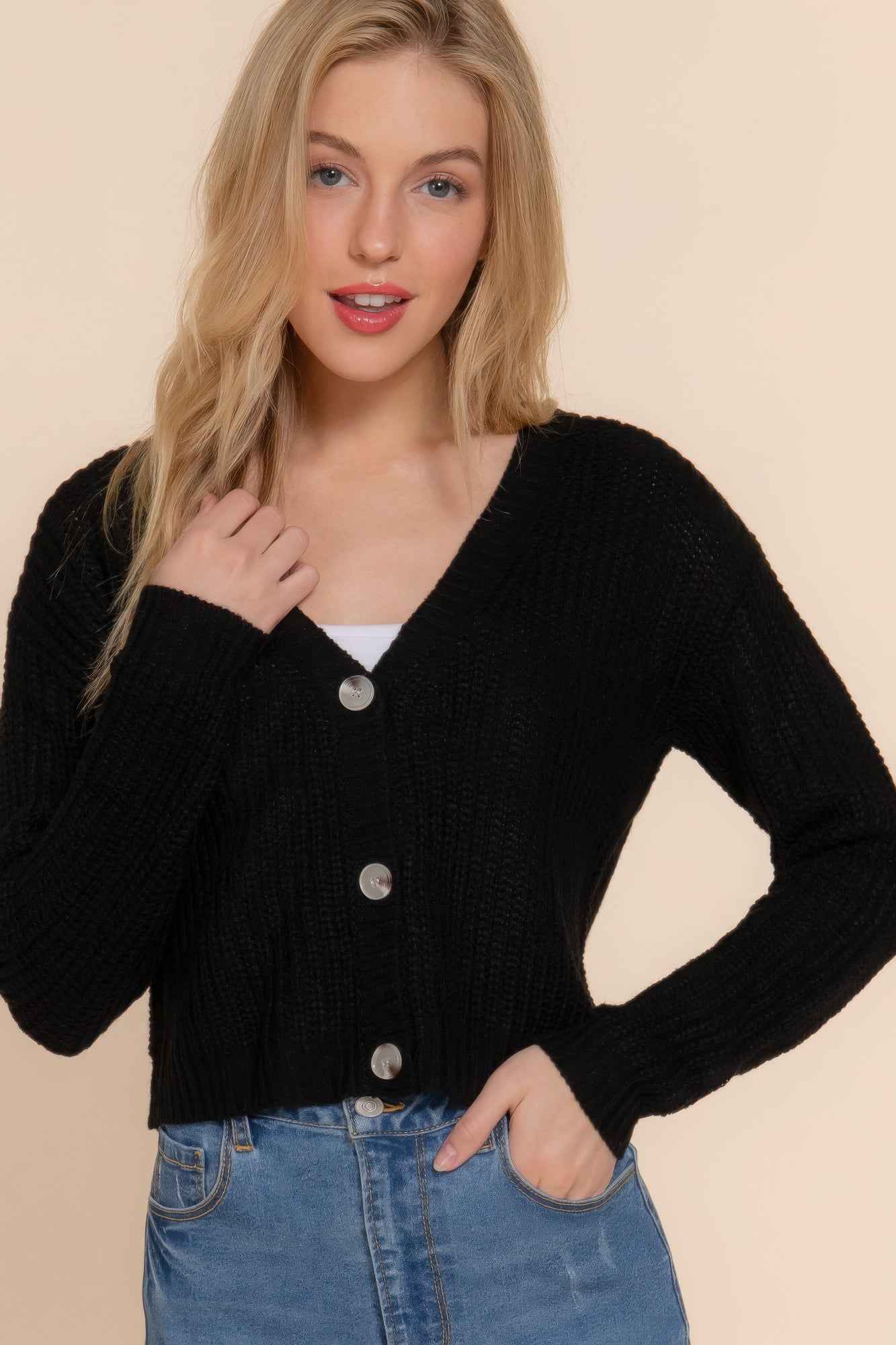 New Arrival – Long slv v-neck sweater cardigan – New Arrival Now Live