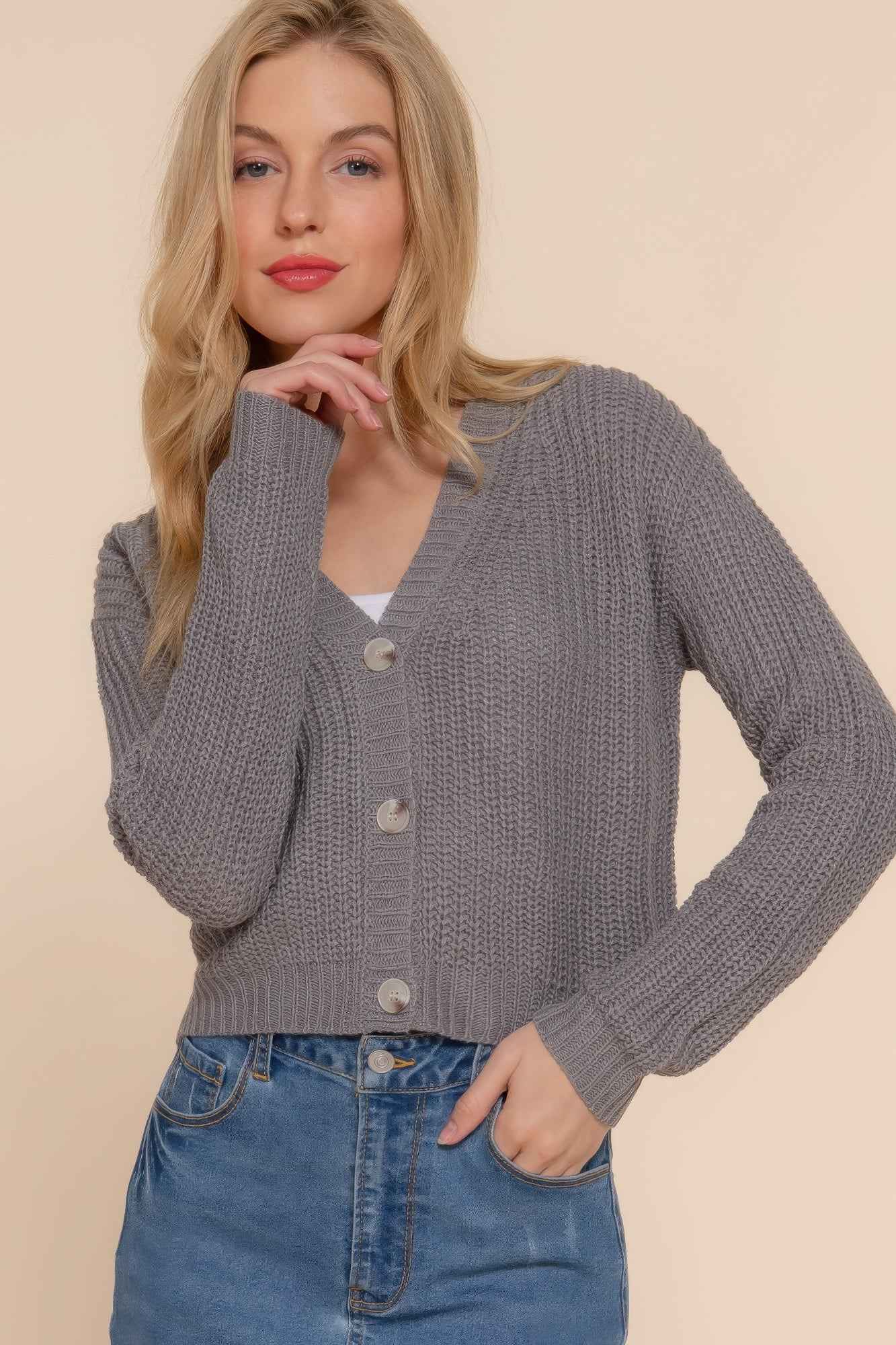 New Arrival – Long slv v-neck sweater cardigan – New Arrival Now Live