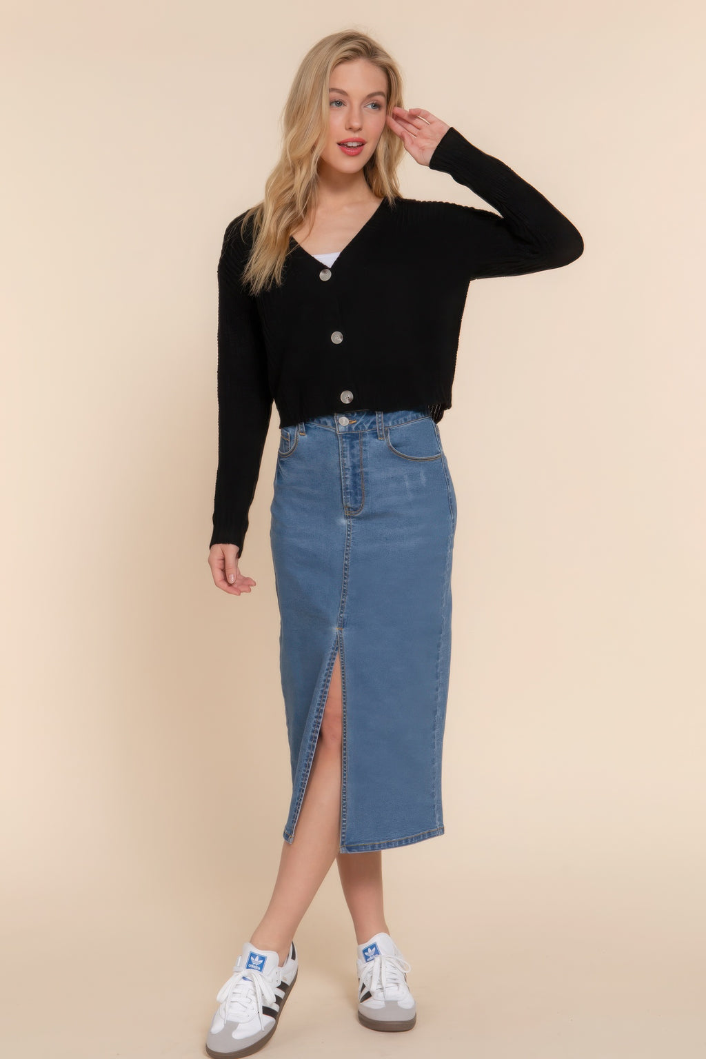 Long slv v-neck sweater cardigan-Product Type | Naughty Smile Fashion
