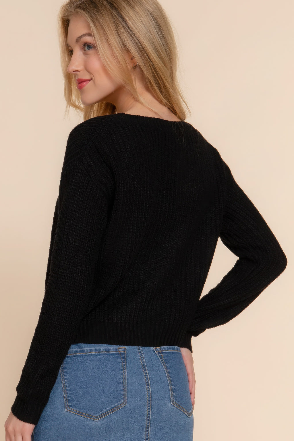 Long slv v-neck sweater cardigan-Product Type | Naughty Smile Fashion