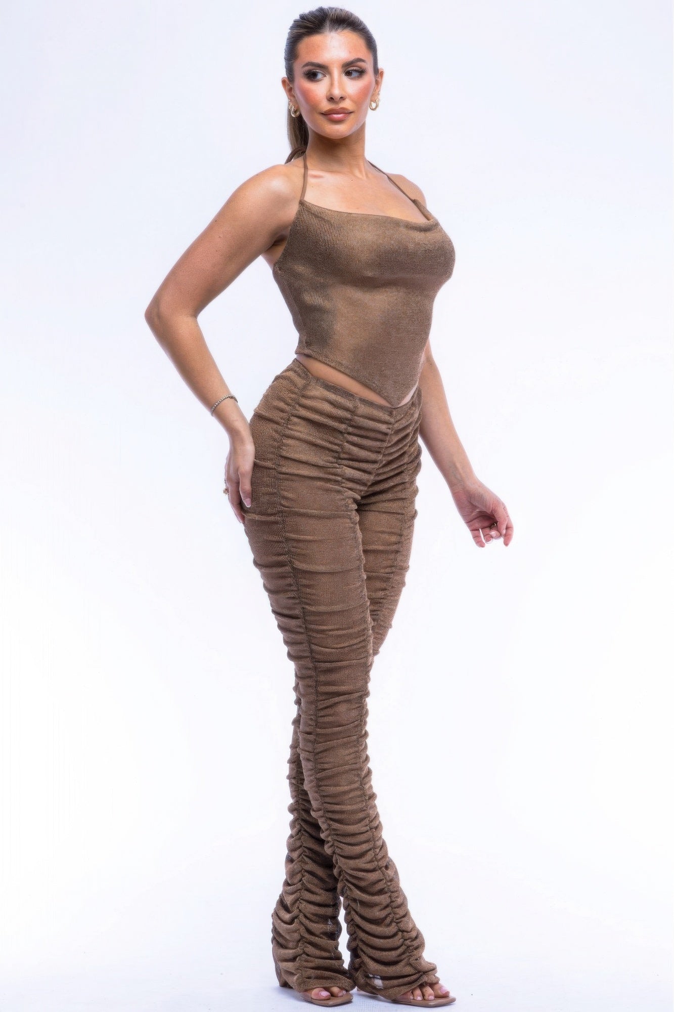 Halter Top Ruched Pants Set-Product Type | Naughty Smile Fashion