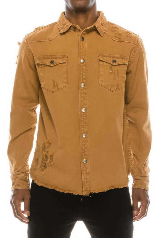 New Arrival – Men's Ripped Denim Overshirt – New Arrival Now Live
