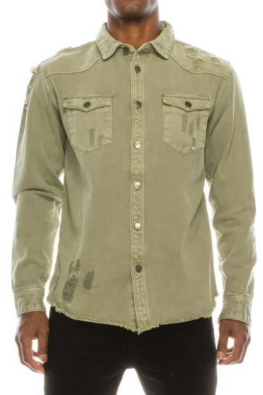 New Arrival – Men's Ripped Denim Overshirt – New Arrival Now Live