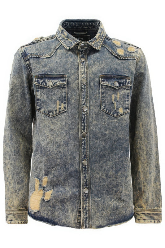 New Arrival – Men's Ripped Denim Overshirt – New Arrival Now Live