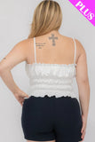 Plus Size Tiered Shirred Body Crop Top