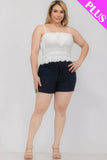 Plus Size Tiered Shirred Body Crop Top