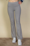 Wide waistband flare leg pants