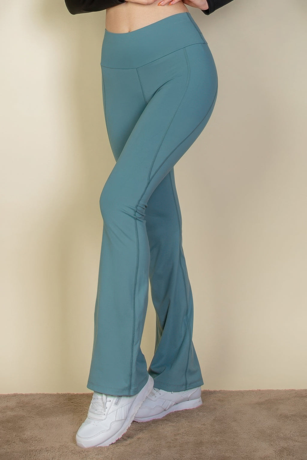 Wide waistband flare leg pants-Product Type | Naughty Smile Fashion