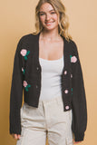 Mid cropped flower cardigan