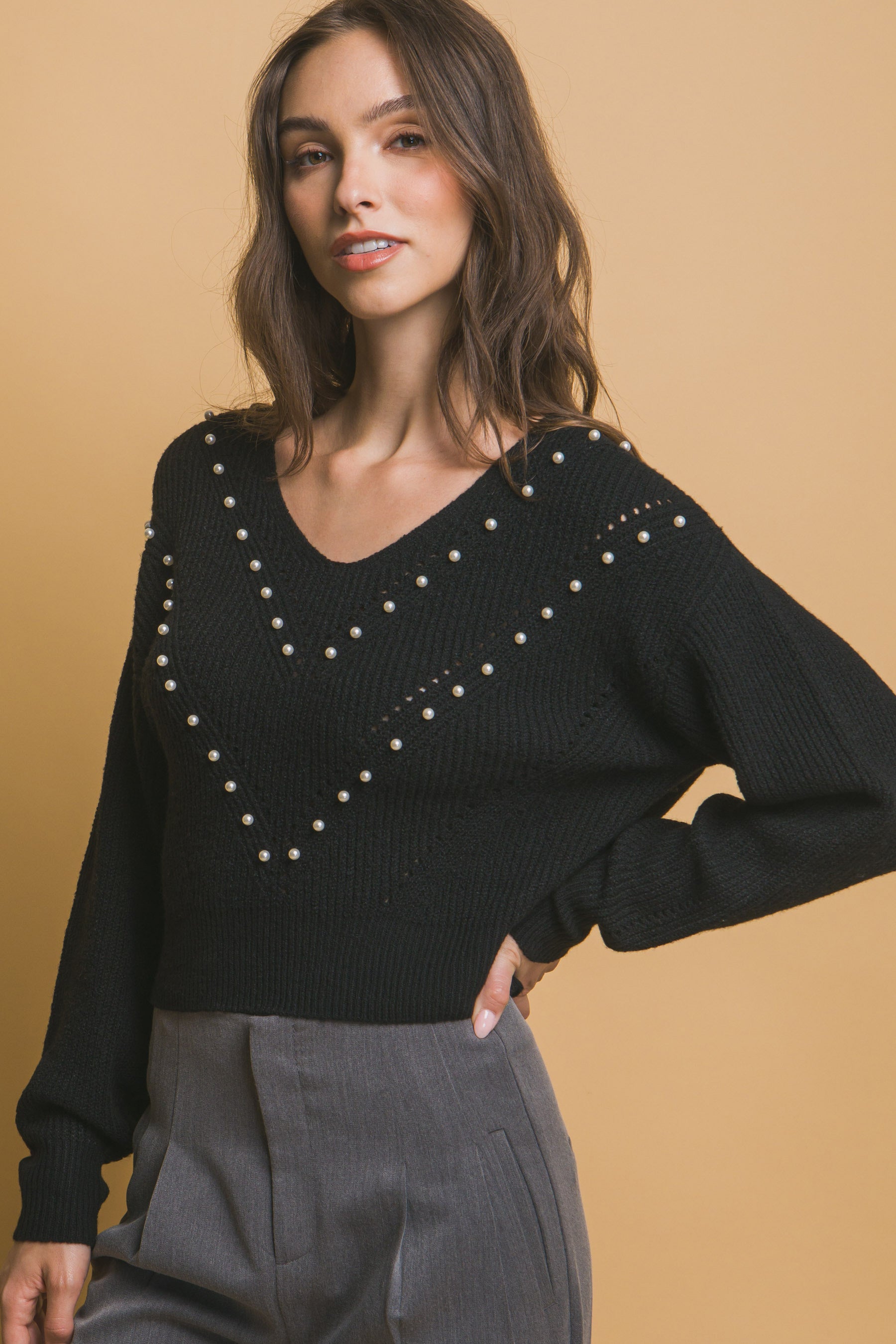 Pearl details sweater-Product Type | Naughty Smile Fashion