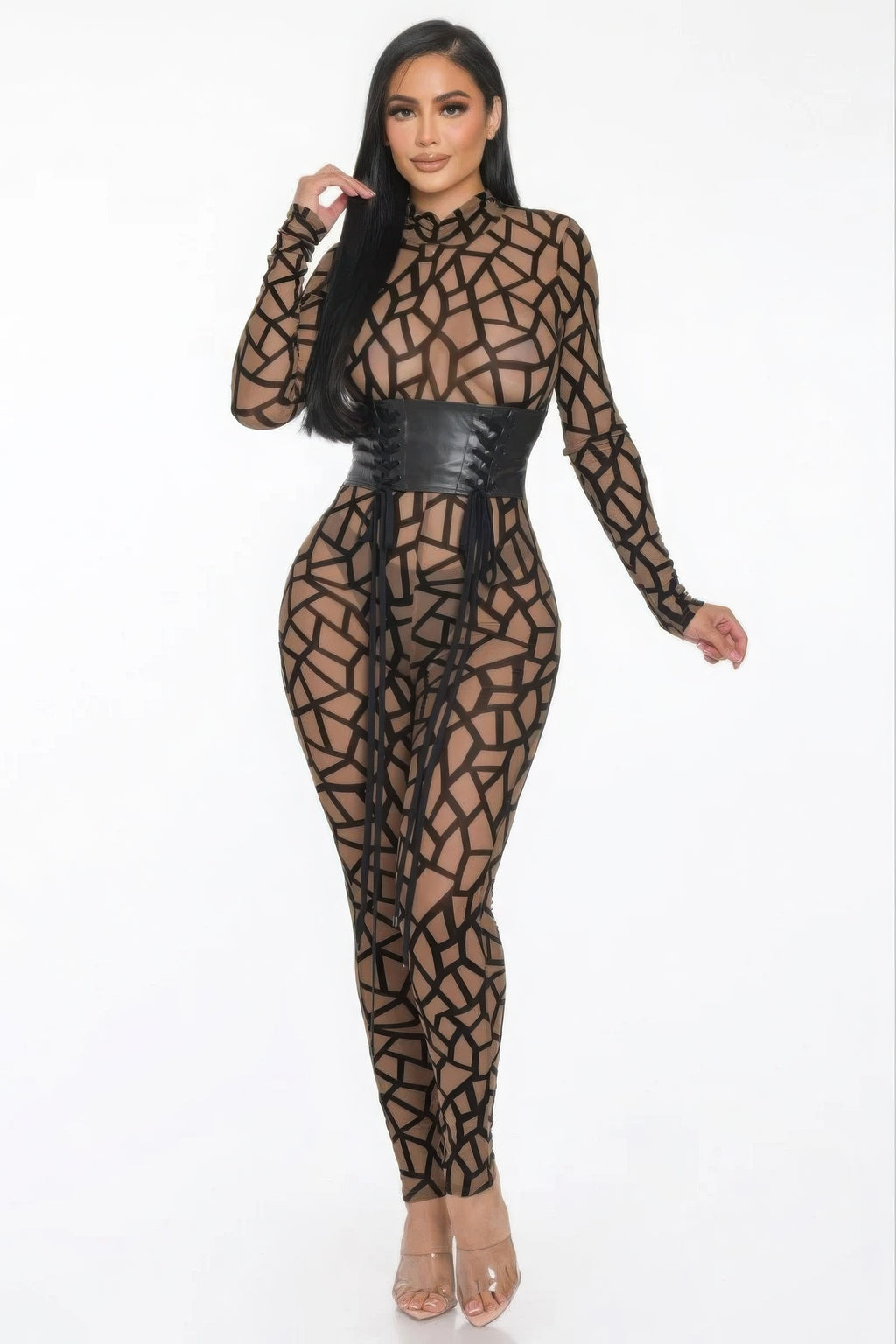Geometric Printed Jersey Jumpsuit-Product Type | Naughty Smile Fashion