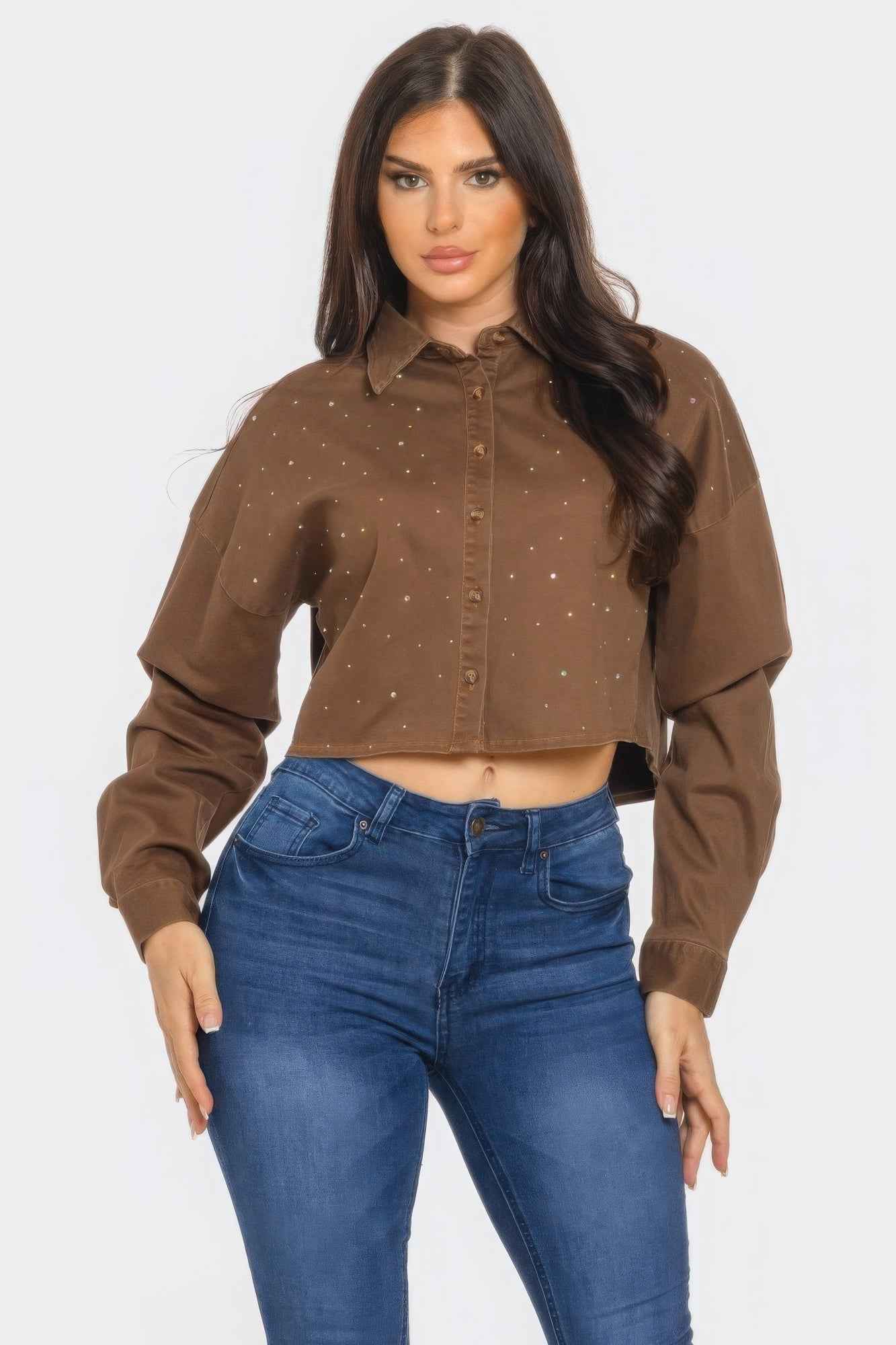 New Arrival – Bling Denim Button Down Shirt – New Arrival Now Live