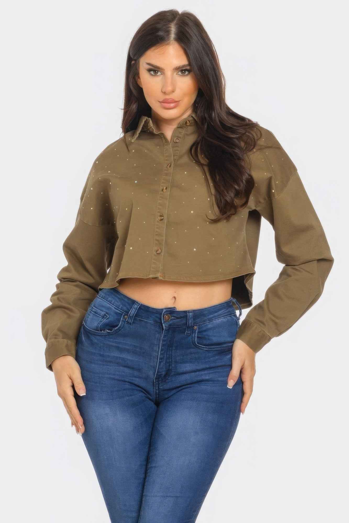 New Arrival – Bling Denim Button Down Shirt – New Arrival Now Live