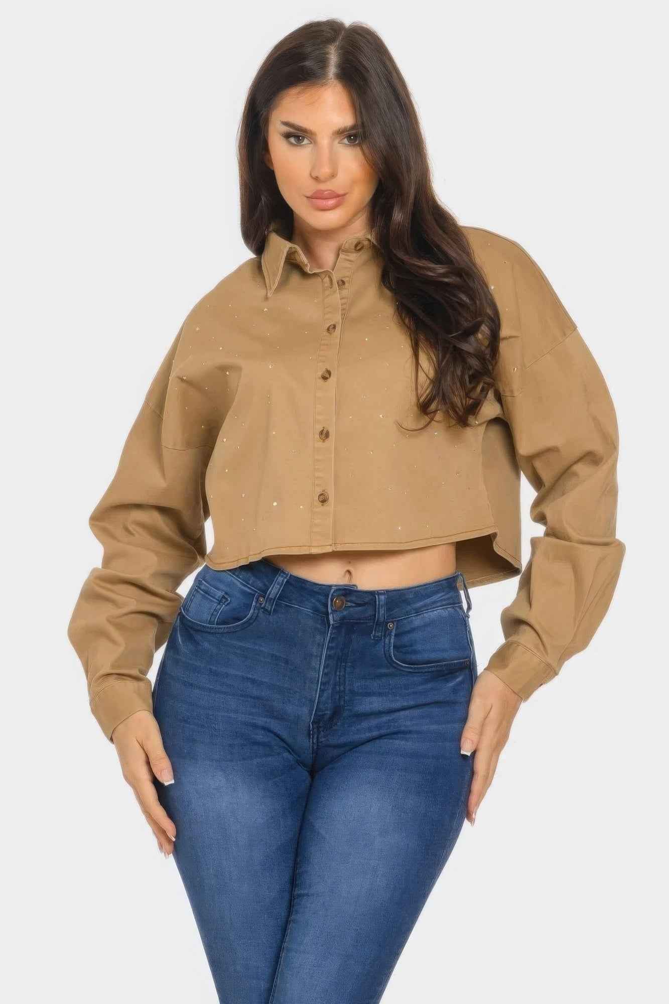New Arrival – Bling Denim Button Down Shirt – New Arrival Now Live