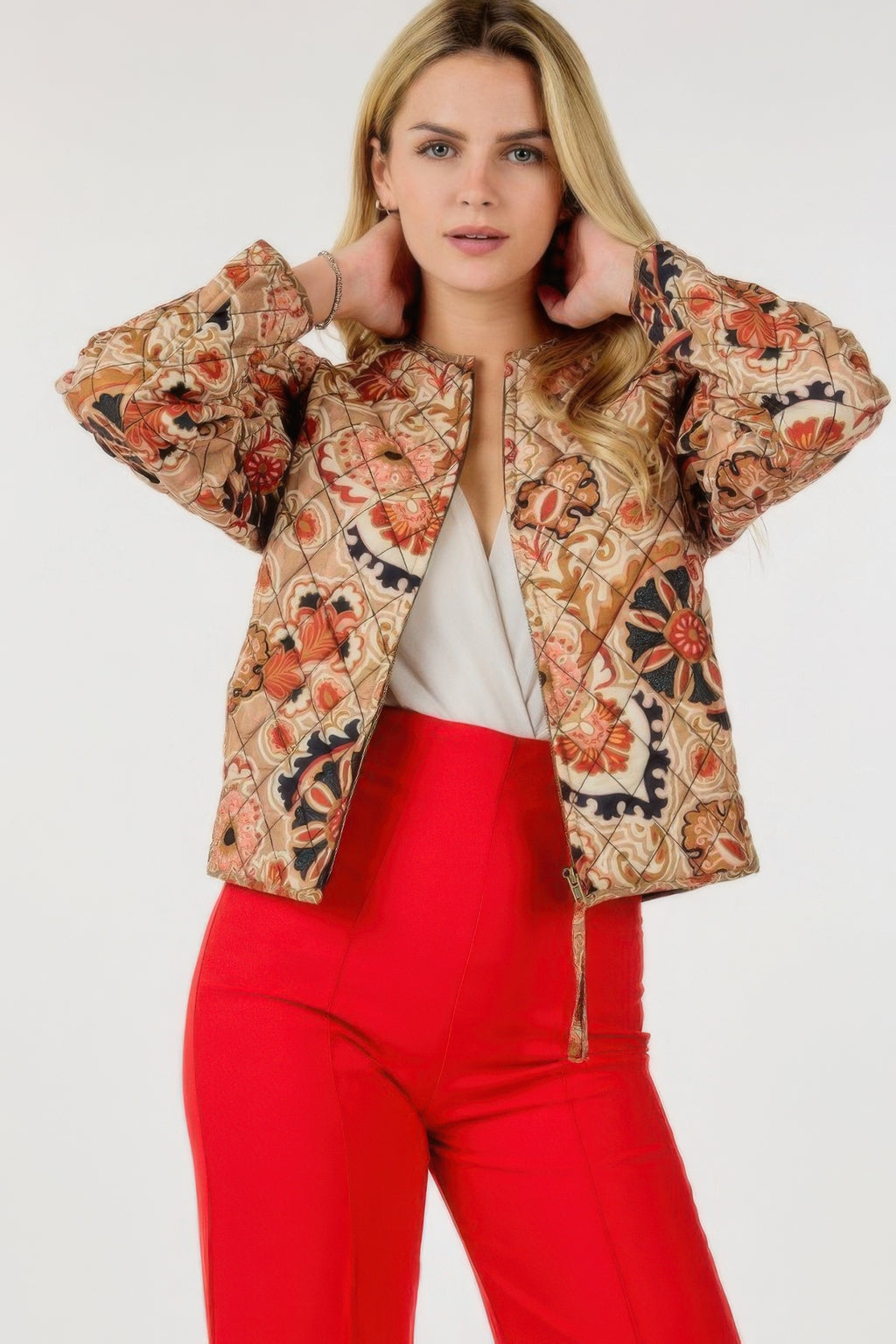 Zip Up Multi-print Jacket-Product Type | Naughty Smile Fashion