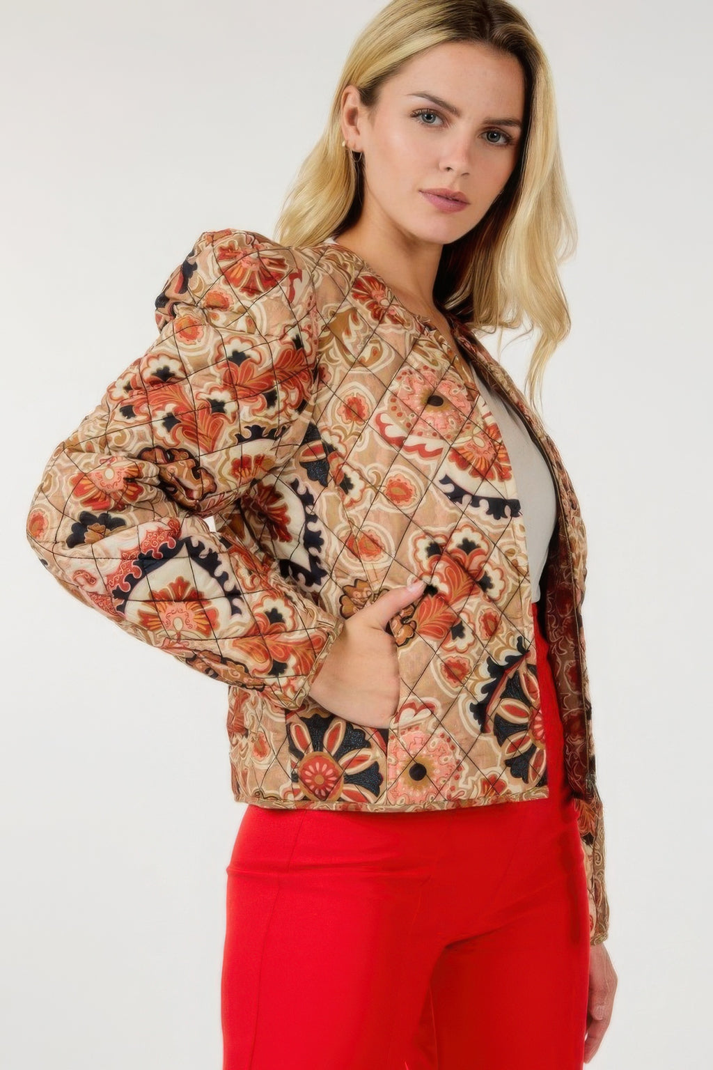 Zip Up Multi-print Jacket-Product Type | Naughty Smile Fashion