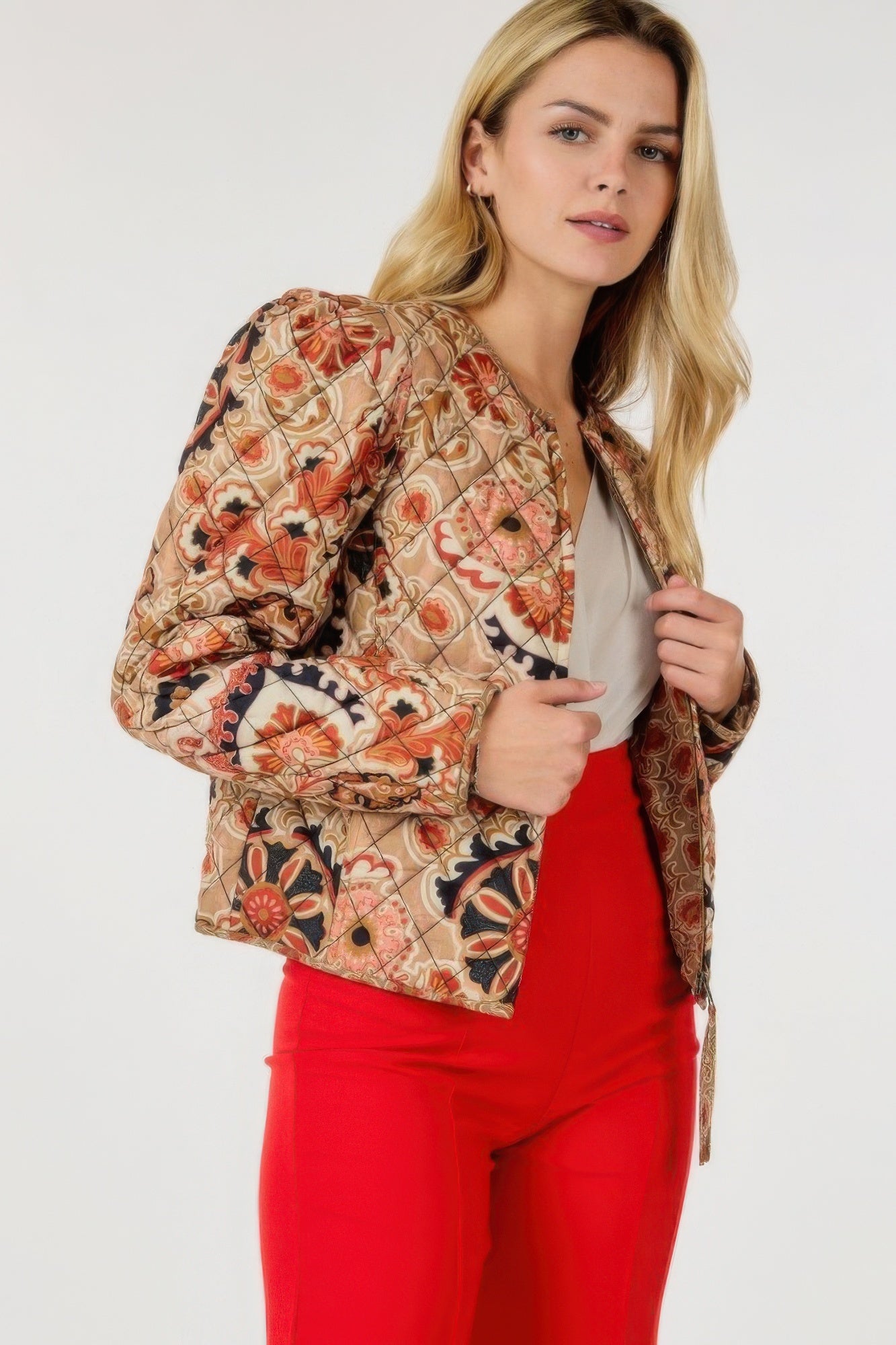 Zip Up Multi-print Jacket-Product Type | Naughty Smile Fashion