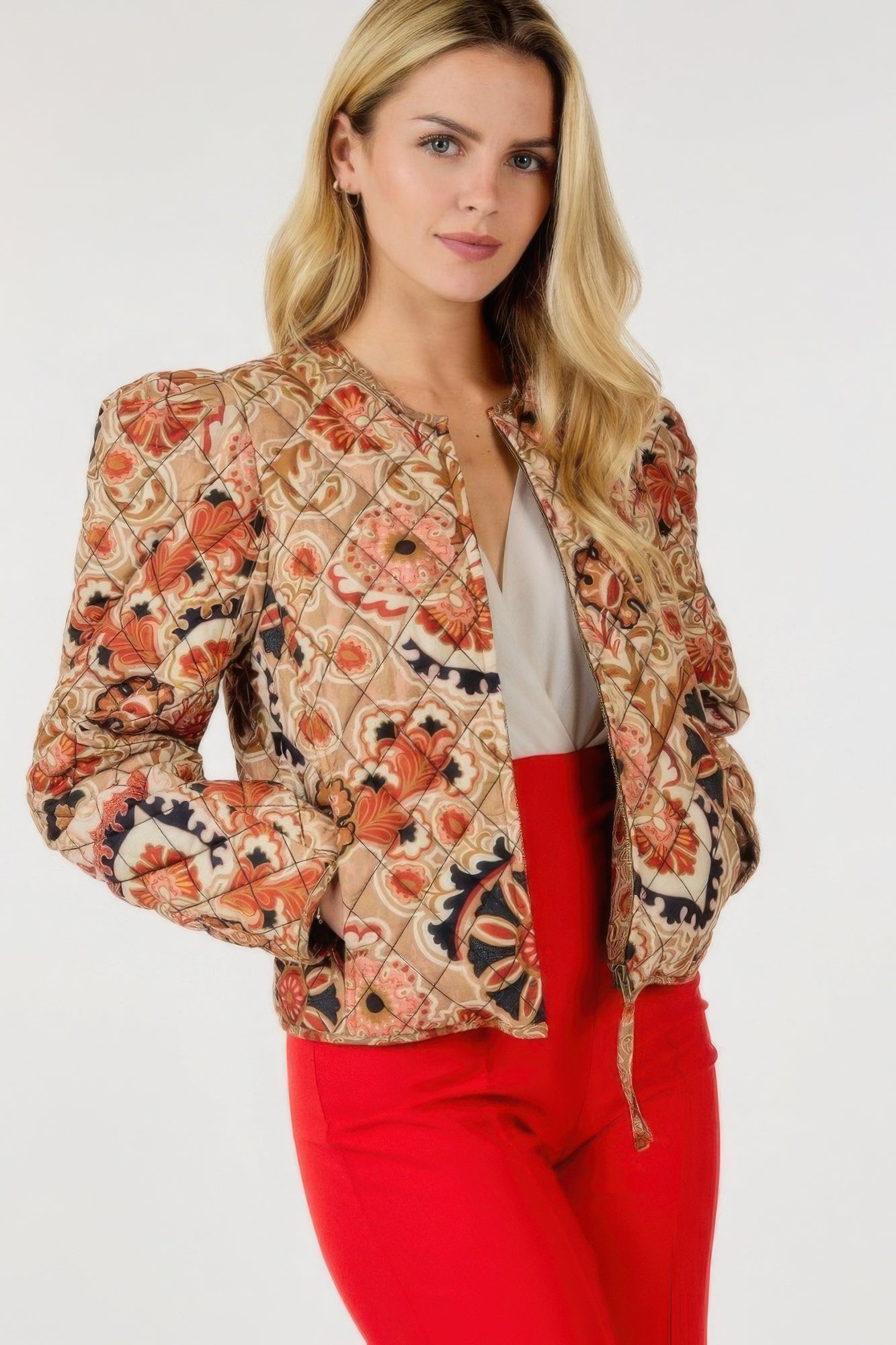 Zip Up Multi-print Jacket-Product Type | Naughty Smile Fashion