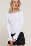 Long Sleeve Boat Neck Sweater