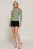 Long Sleeve Boat Neck Sweater