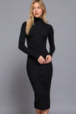 Long Sleeve High Neck Sweater Long Dress