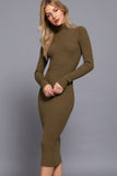 Long Sleeve High Neck Sweater Long Dress