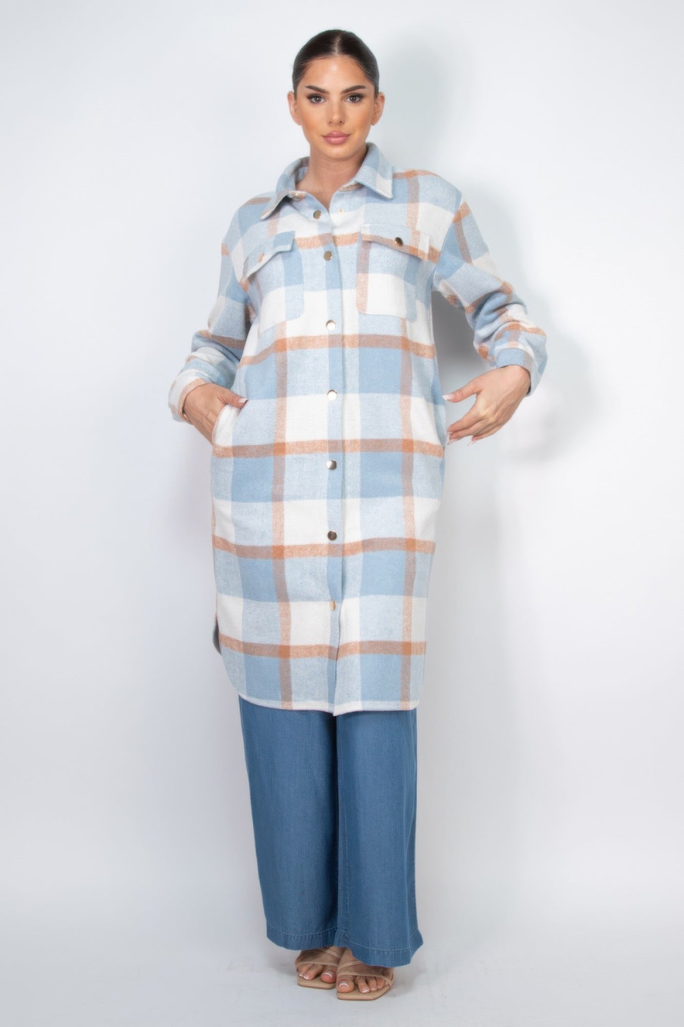 New Arrival – Plaid Buttoned Shacket Coat – New Arrival Now Live