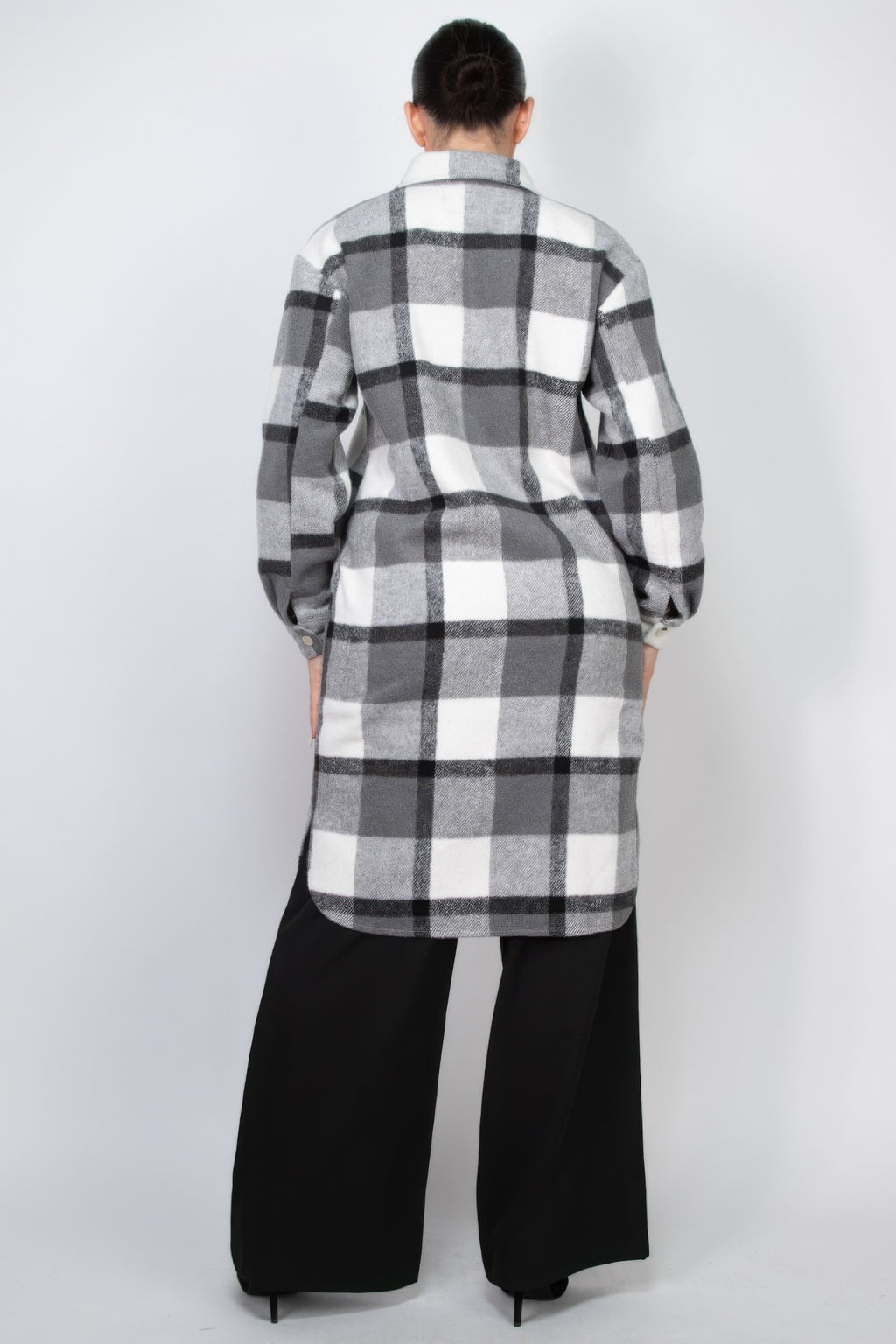 Plaid Buttoned Shacket Coat-Product Type | Naughty Smile Fashion