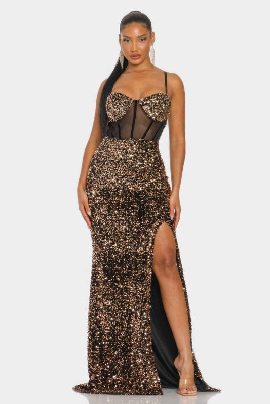 New Arrival – Cecily Teddy Velvet Corset Maxi Dress – New Arrival Now Live