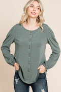 Solid Tr Spandex Long Sleeve Top-Product Type | Naughty Smile Fashion