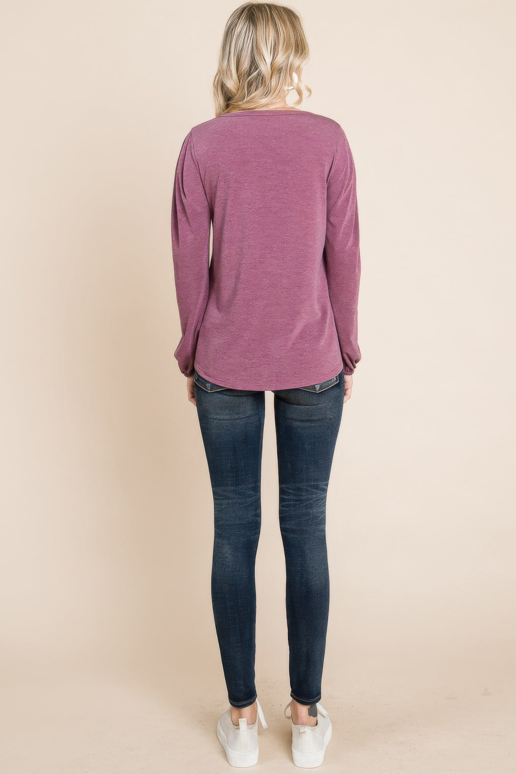 Solid Tr Spandex Long Sleeve Top-Product Type | Naughty Smile Fashion