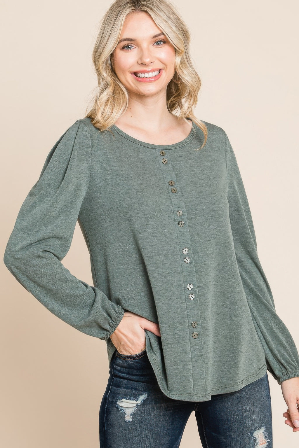 Solid Tr Spandex Long Sleeve Top-Product Type | Naughty Smile Fashion