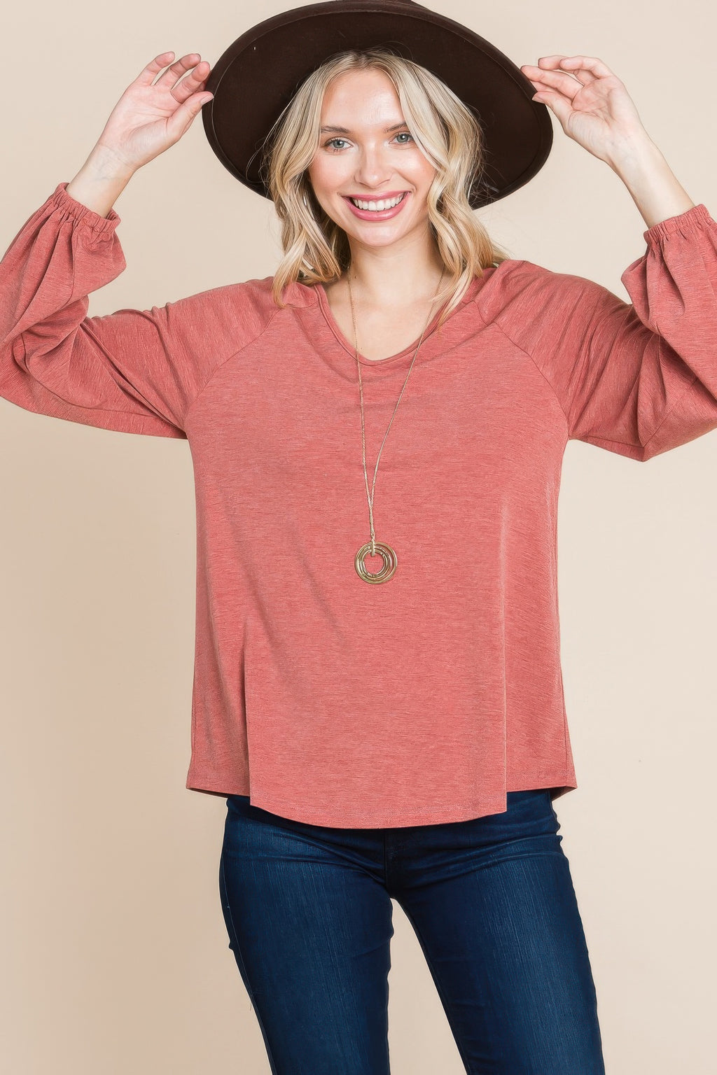 Casual V Neck Basic Long Sleeve Top-Product Type | Naughty Smile Fashion