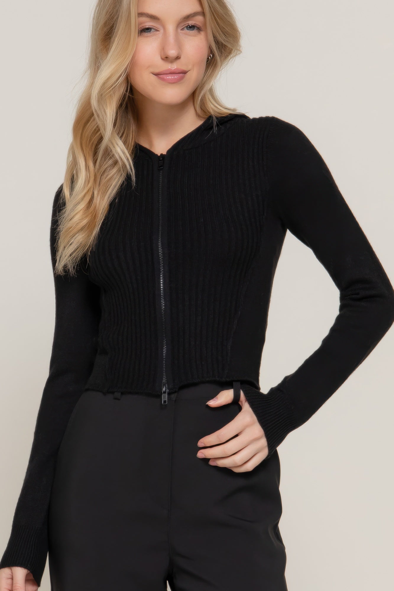 2-way zip closure sweater hoodie cardigan-Product Type | Naughty Smile Fashion