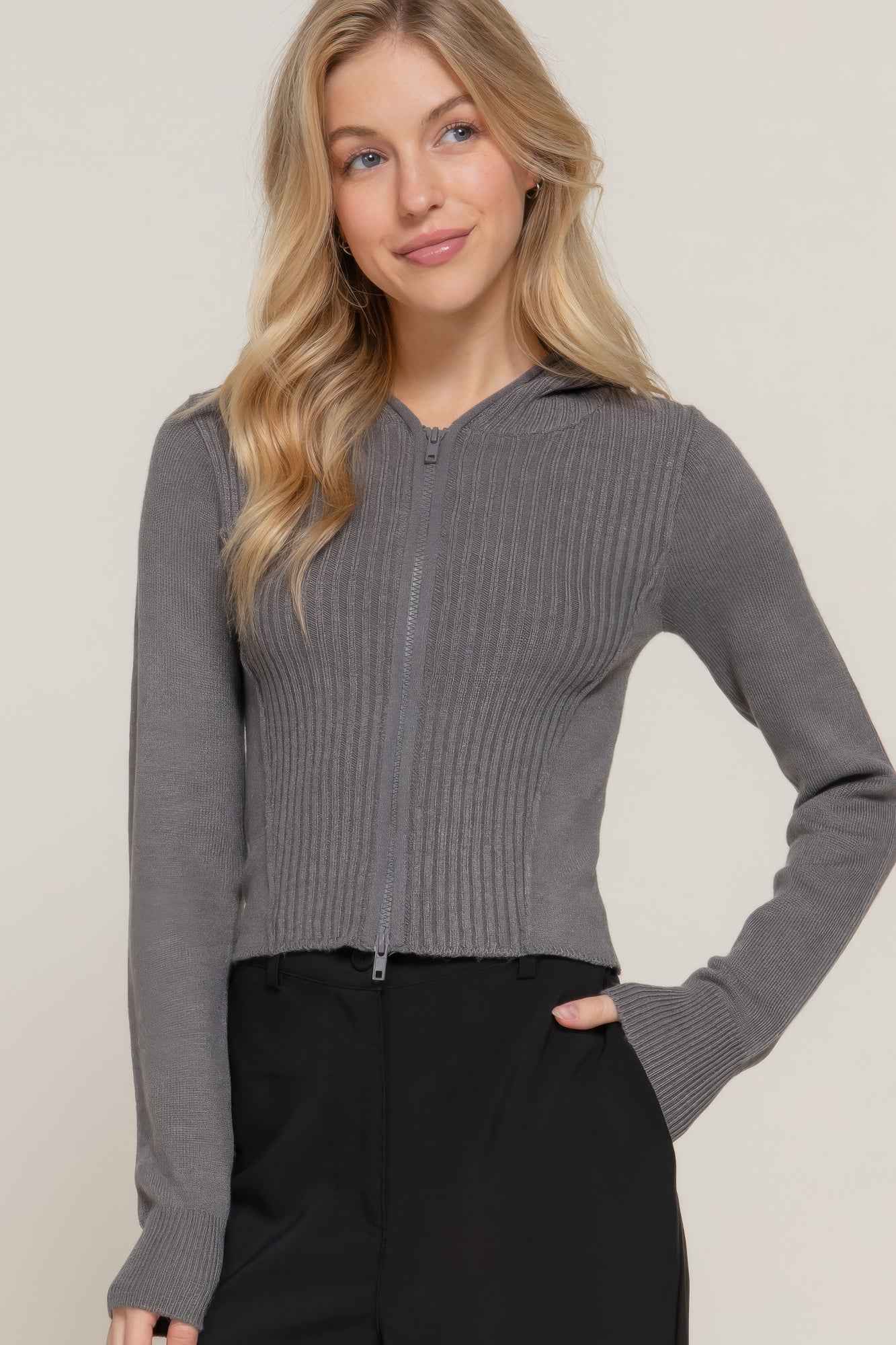 New Arrival – 2-way zip closure sweater hoodie cardigan – New Arrival Now Live
