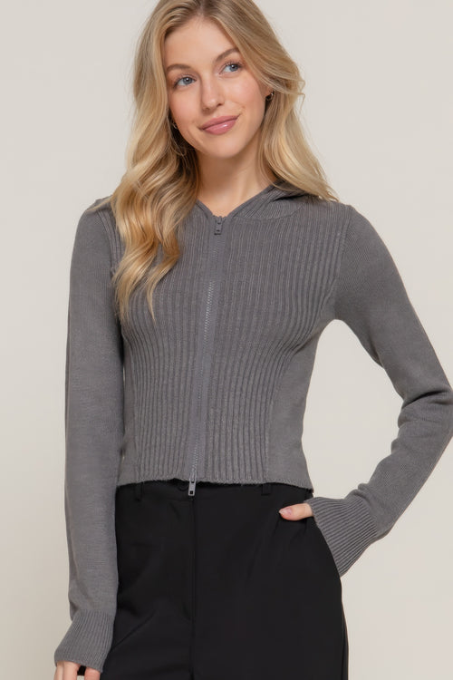 2-way zip closure sweater hoodie cardigan-Product Type | Naughty Smile Fashion