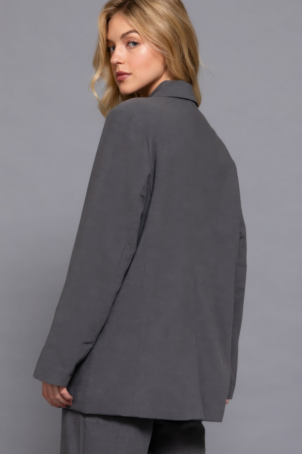 Long slv front button closure blazer-Product Type | Naughty Smile Fashion