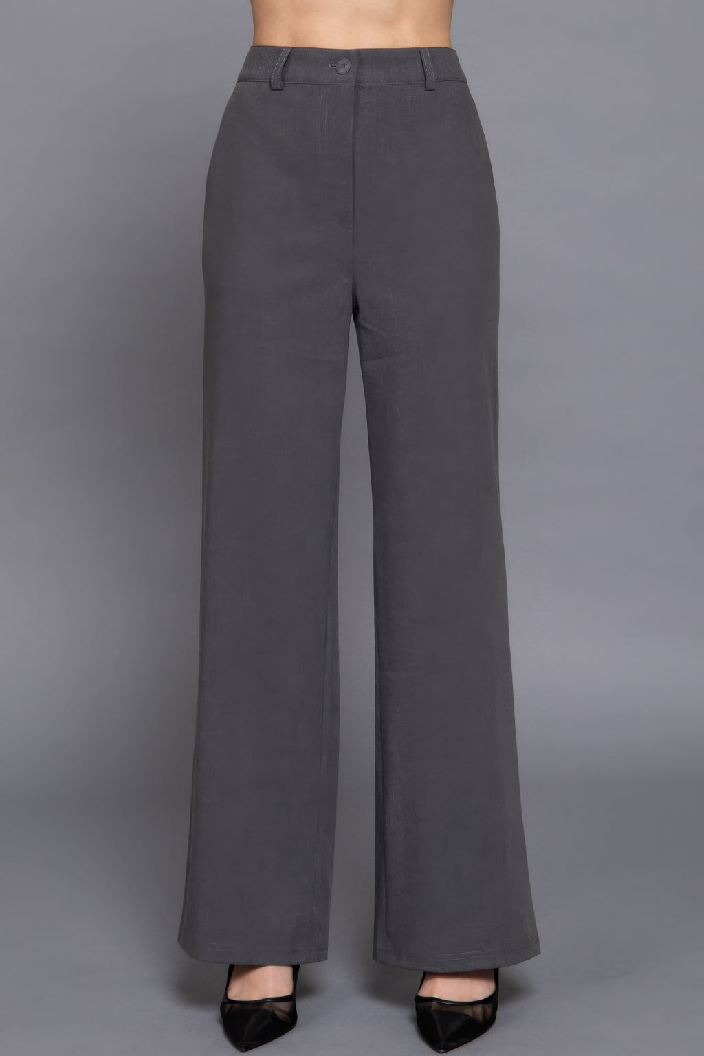 Back elastic straight woven long pants-Product Type | Naughty Smile Fashion
