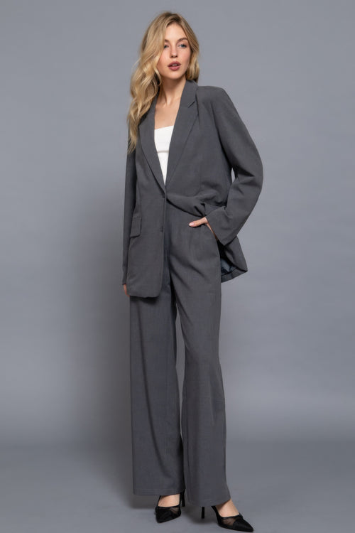 Back elastic straight woven long pants-Product Type | Naughty Smile Fashion