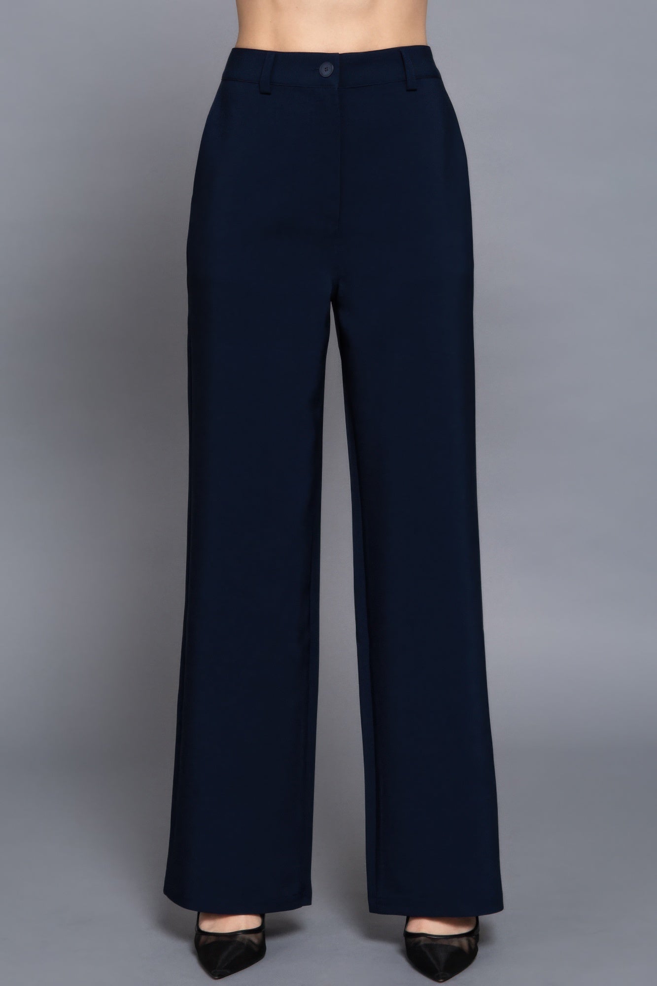 Back elastic straight woven long pants-Product Type | Naughty Smile Fashion